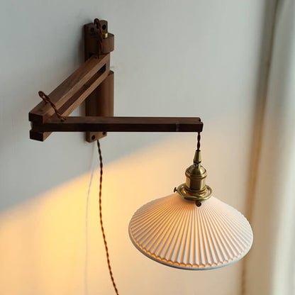 AuraNord – Applique scandinave en verre et noyer