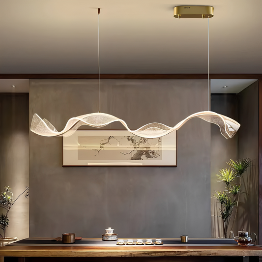 Sirius – Éclairage Îlot LED Moderne en Forme Ondulée