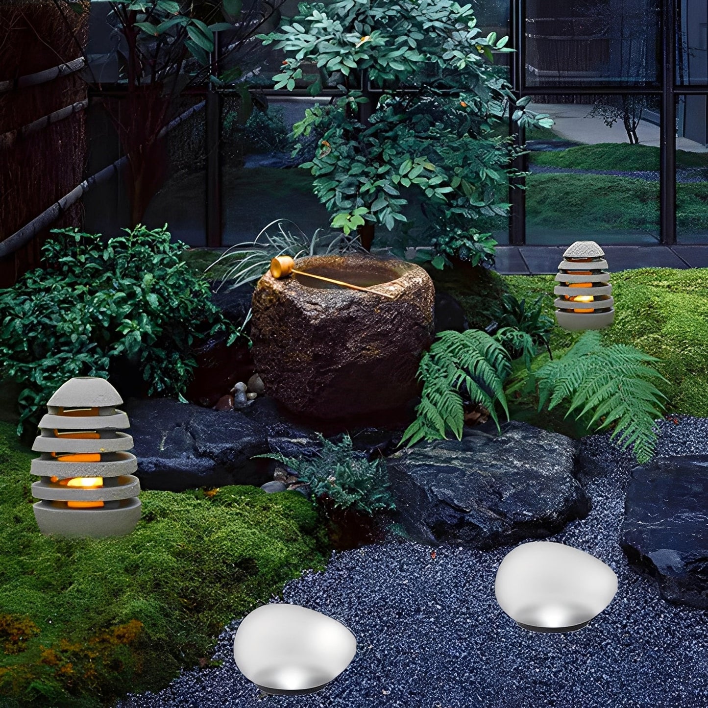 Kaori – Lampe de jardin solaire en forme de galet