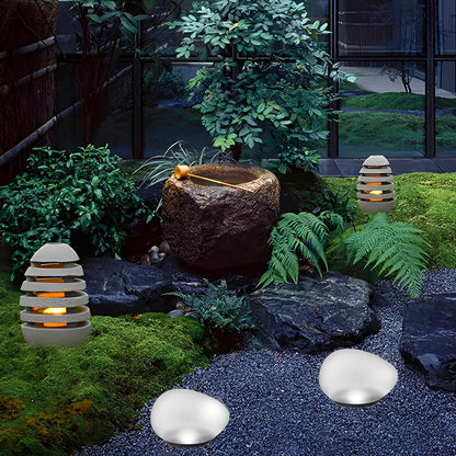 Kaori – Lampe de jardin solaire en forme de galet
