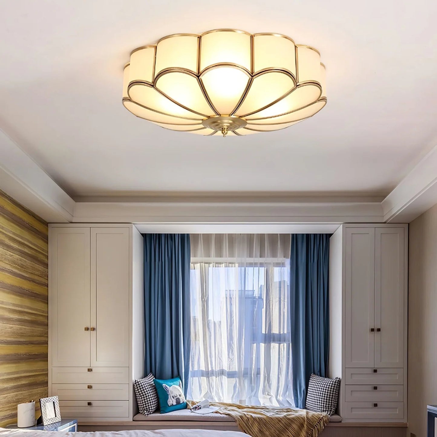 Nella – Lampe de plafond LED simple en cuivre