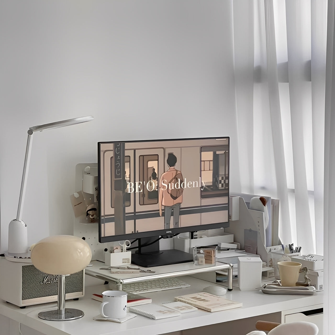 Evelyn – Lampe de table vintage en verre crème