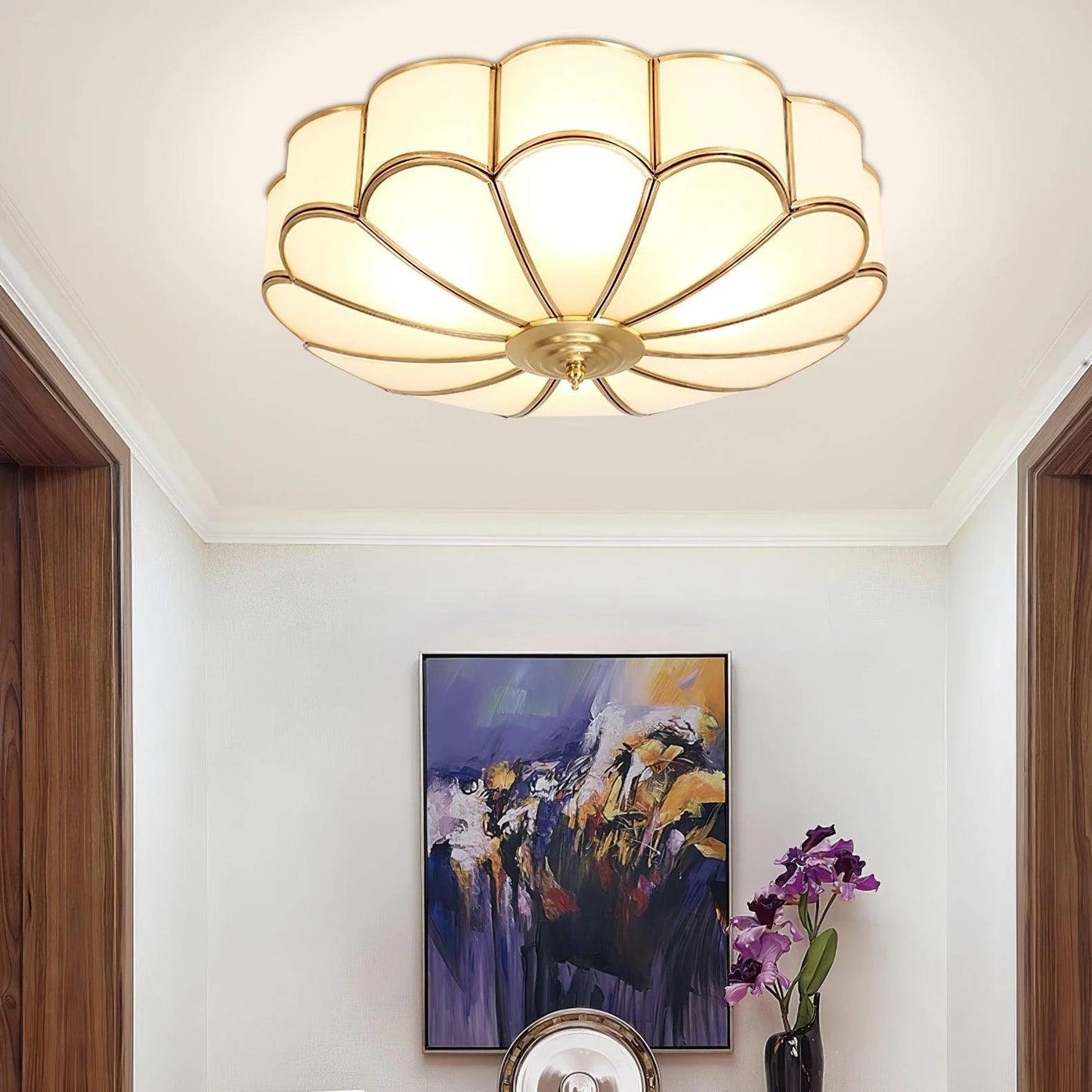 Nella – Lampe de plafond LED simple en cuivre