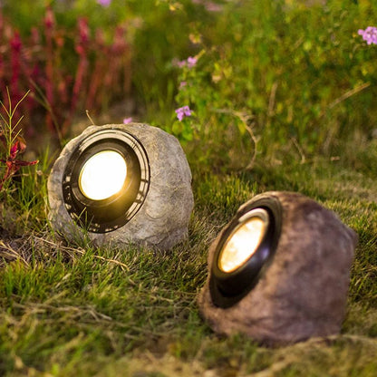 Rune – Lampe solaire de jardin ajustable en pierre