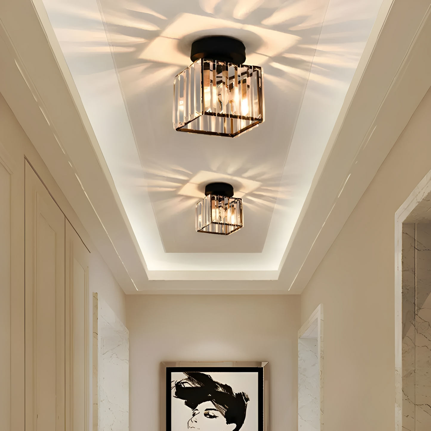 Tyrone – Lampe de plafond en cristal créative