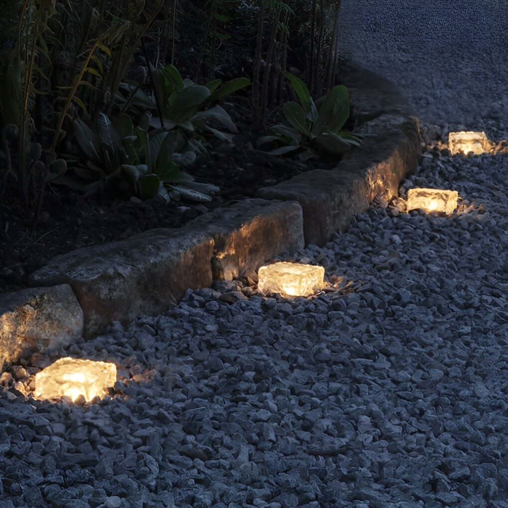 Ayla – Lampe de jardin solaire en brique de glace