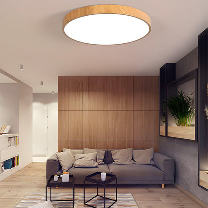 Lian – Plafonnier LED en aspect bois