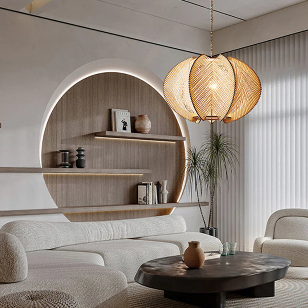 Ravi – Lampe artistique en bois suspendue
