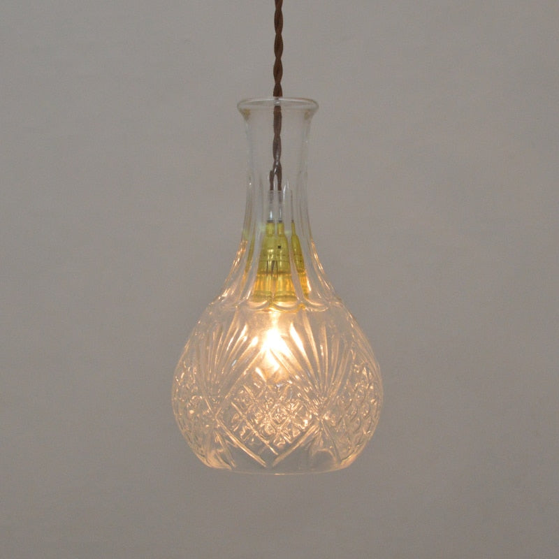 Elva – Lampe LED moderne en bouteille de verre