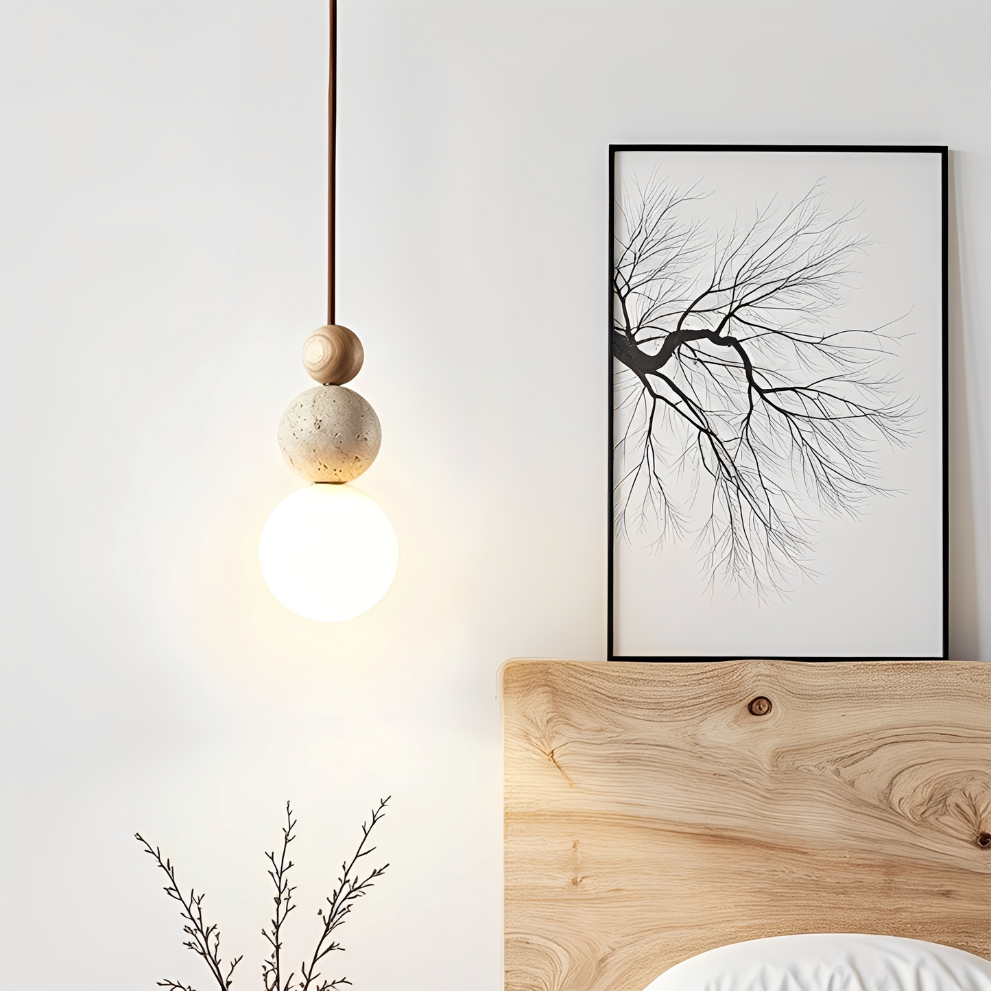 Nilo – Suspension moderne en travertin