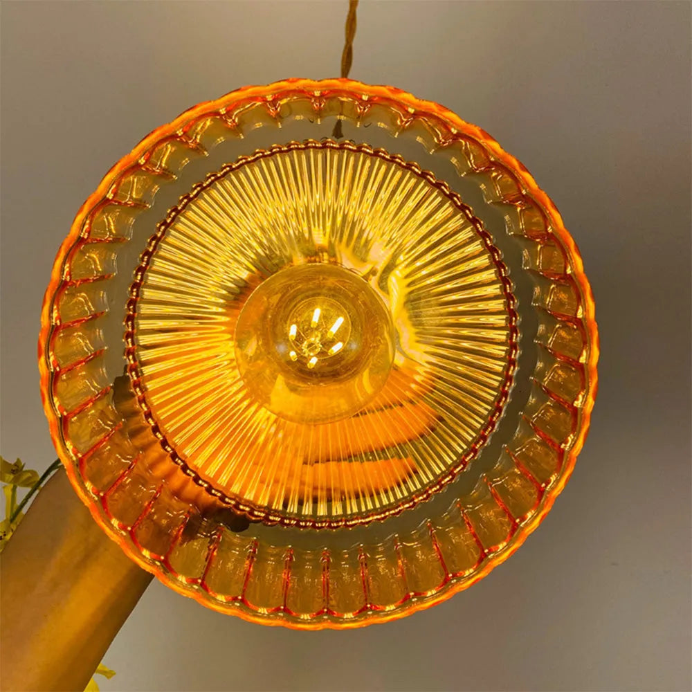 David – Suspension en verre et laiton rétro nordique