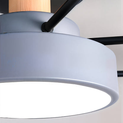 Lina – Lampe de plafond artistique en métal et bois