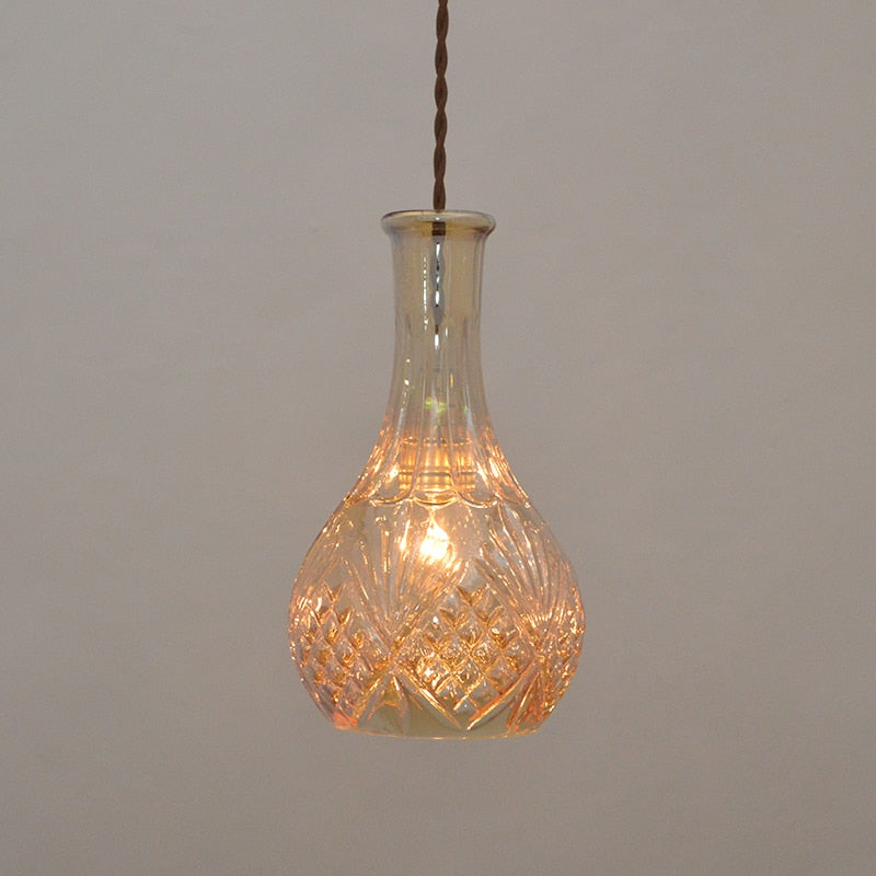 Elva – Lampe LED moderne en bouteille de verre
