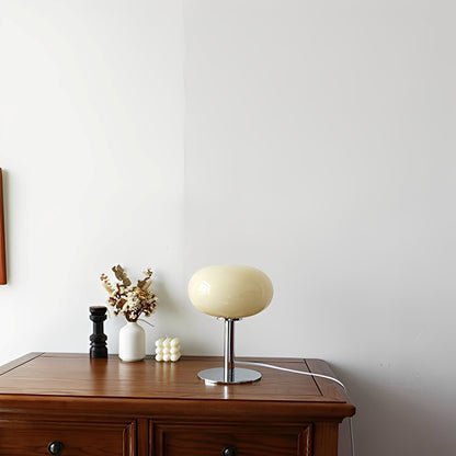 Evelyn – Lampe de table vintage en verre crème