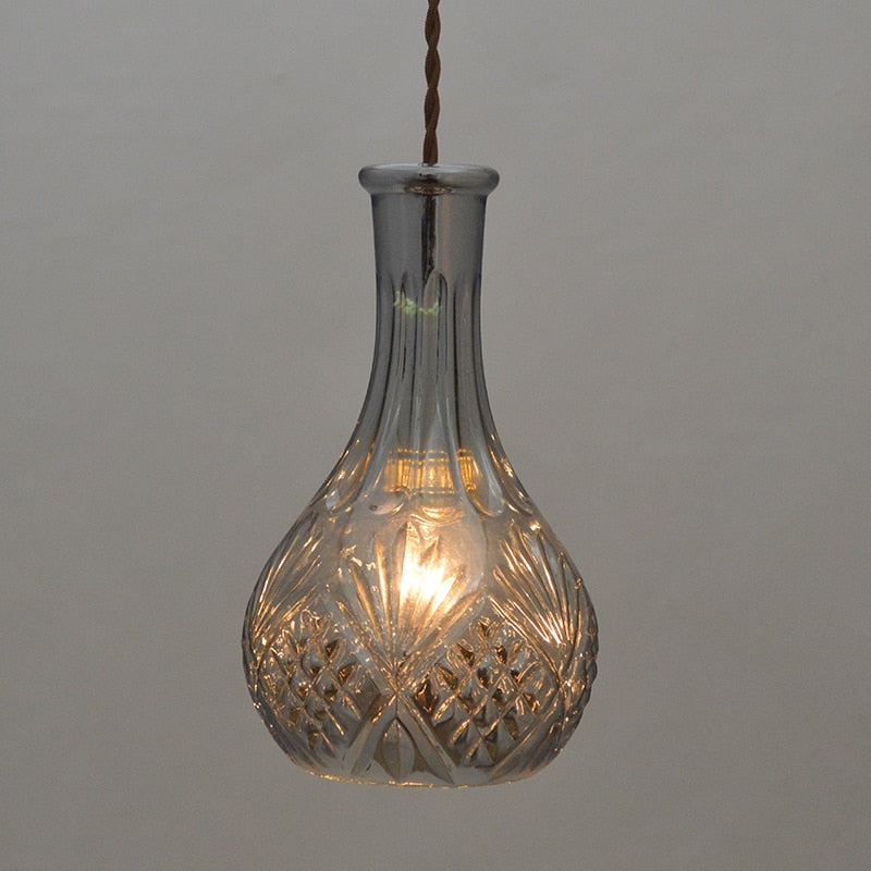 Elva – Lampe LED moderne en bouteille de verre