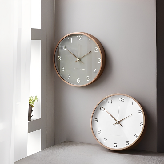 Ray – Horloges murales grises en bois