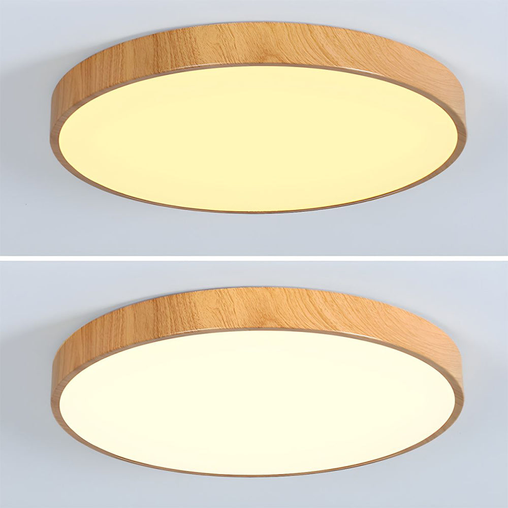 Lian – Plafonnier LED en aspect bois