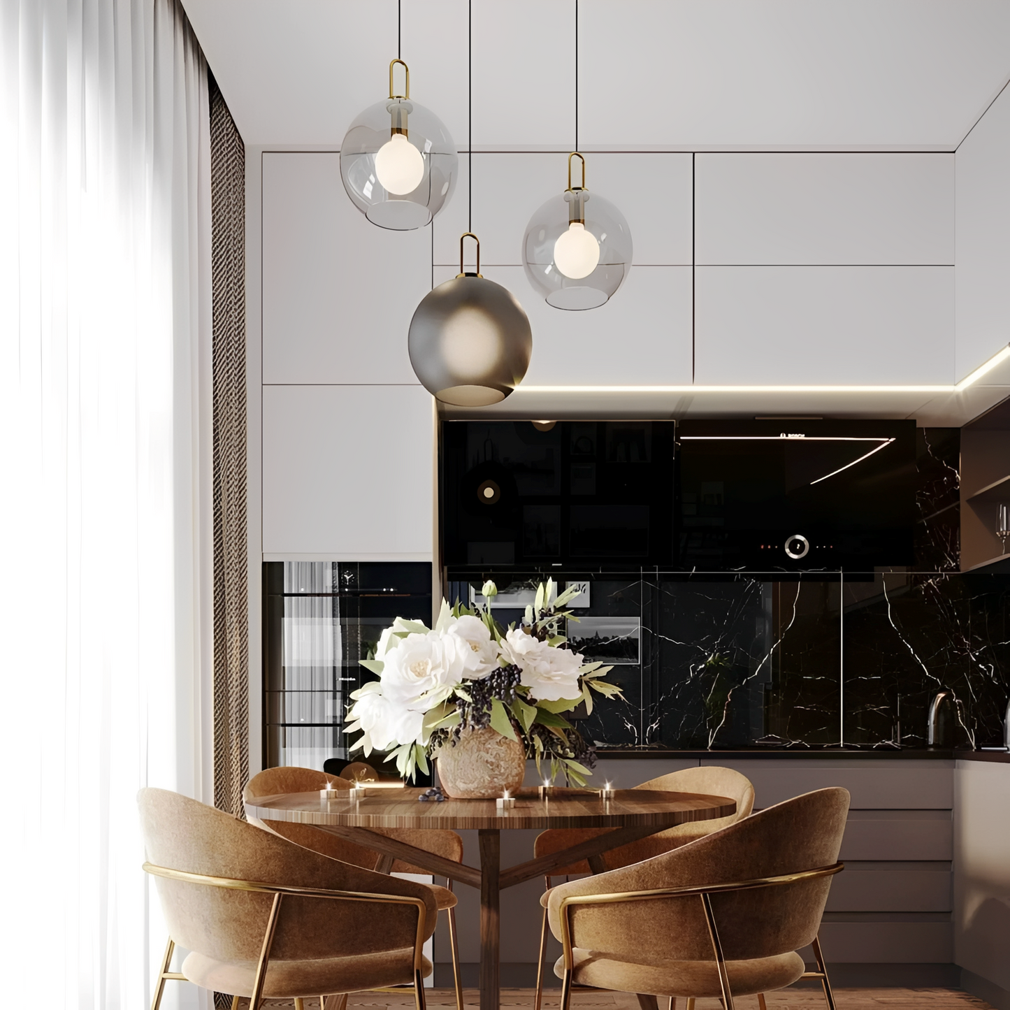Nina – Nordique Moderne Verre Boule Suspension