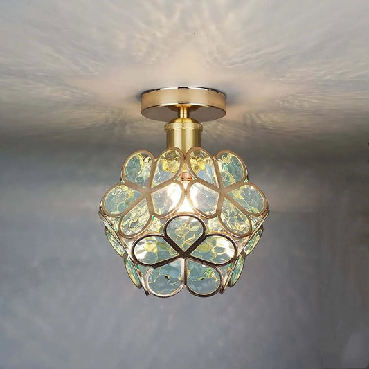 FleurVerre – Luminaire en verre au design floral pour couloir