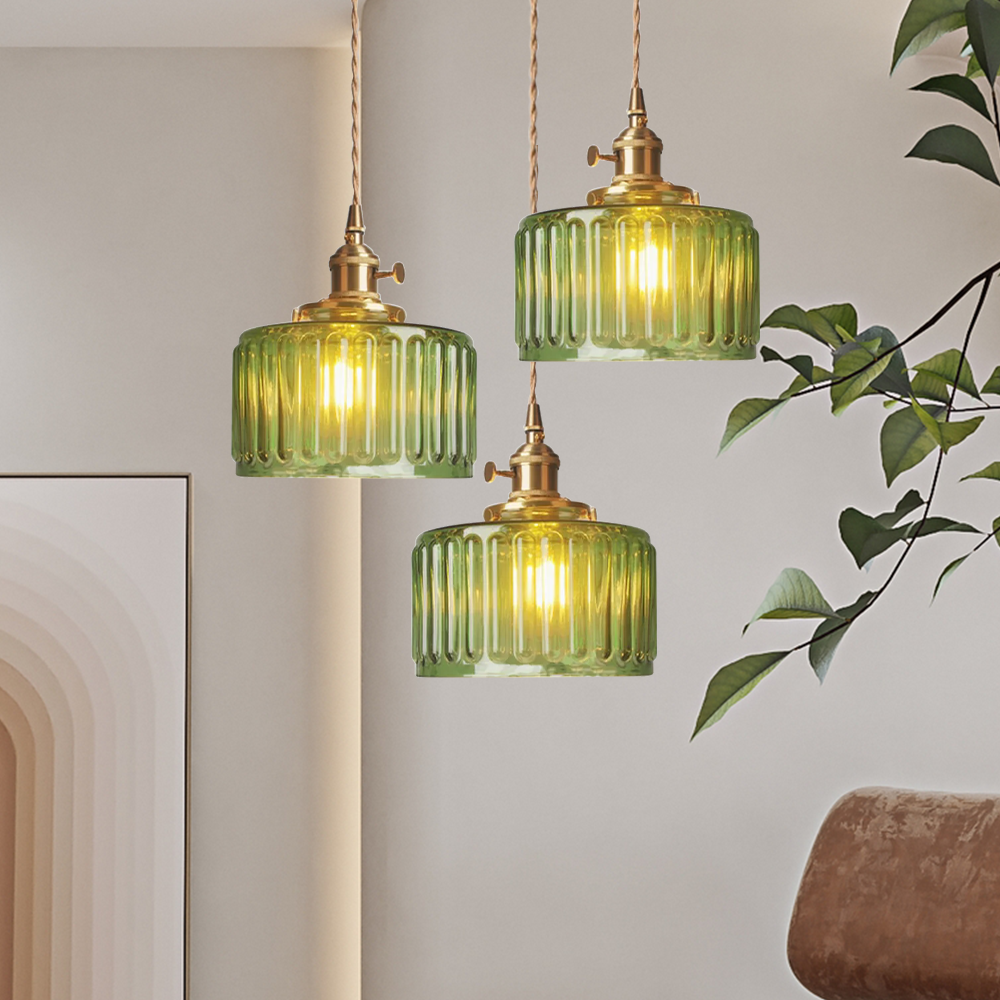 Lyra – Suspension en verre cylindrique vintage