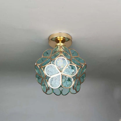 Plafonnier Pétale – Verre fleuri pour entrée ou couloir