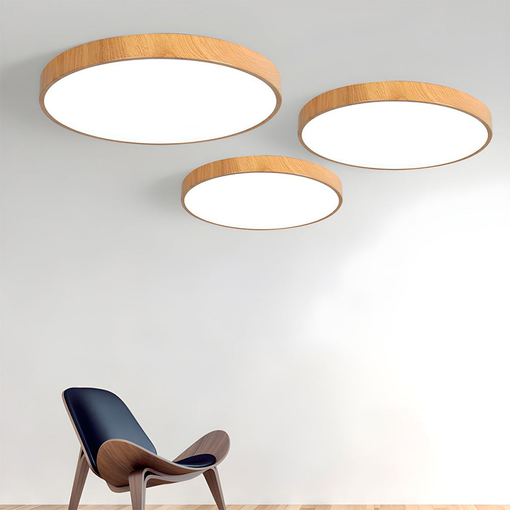 Lian – Plafonnier LED en aspect bois