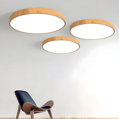 Lian – Plafonnier LED en aspect bois