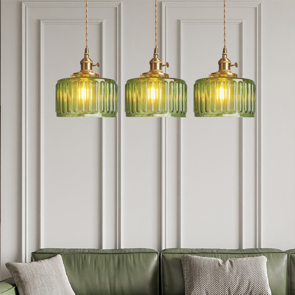 Lyra – Suspension en verre cylindrique vintage