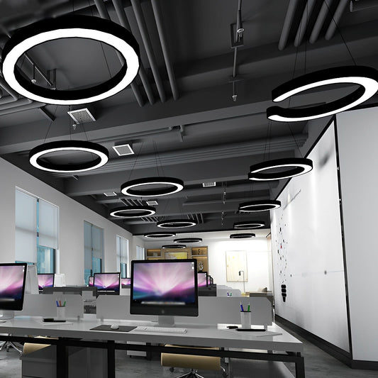 Orbis – Lampe suspendue à LED en anneau minimaliste en noir