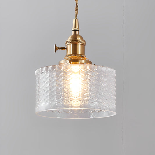 Clara – Suspension rétro avec verre cylindrique & interrupteur rotatif