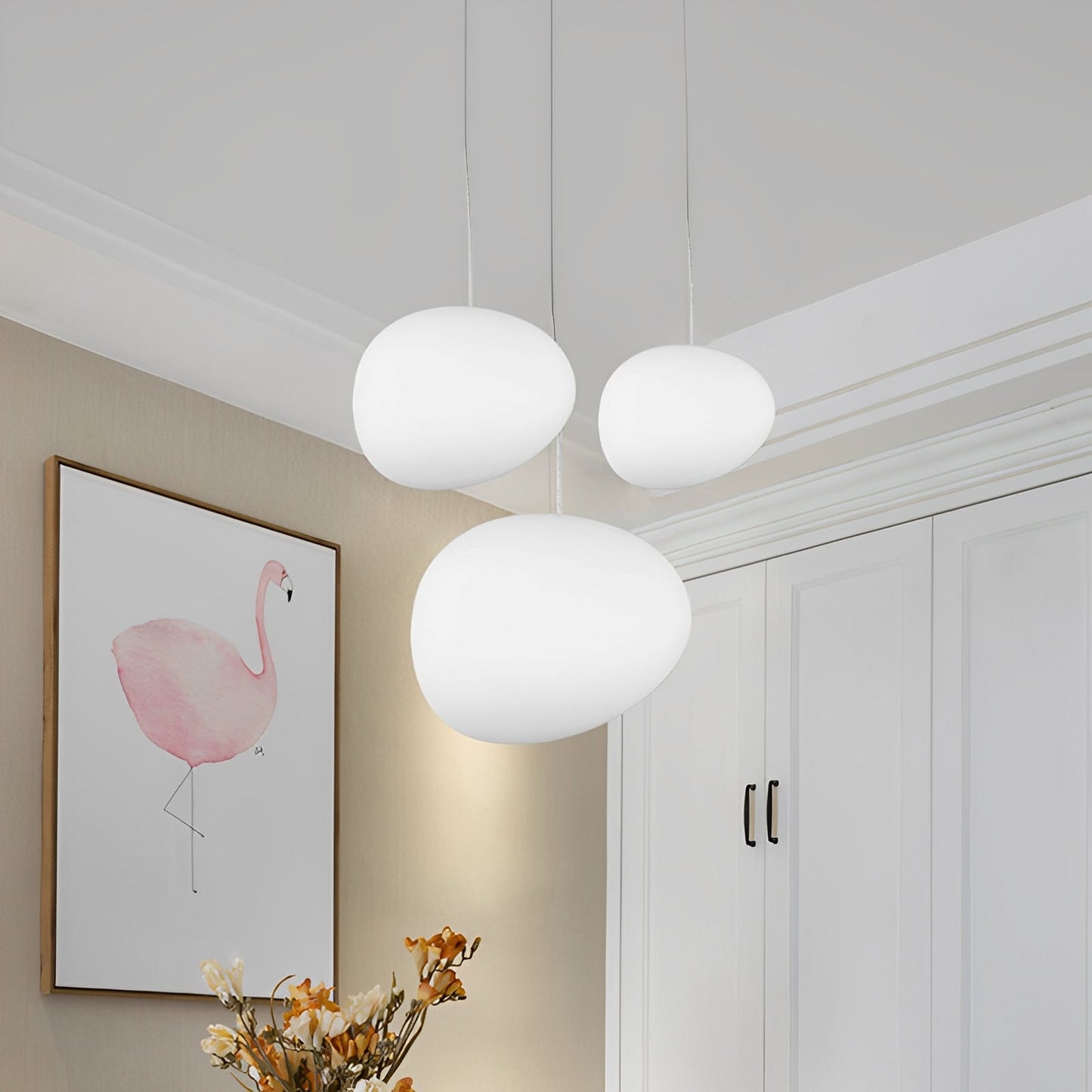 Olivia – Suspension en verre effet galet