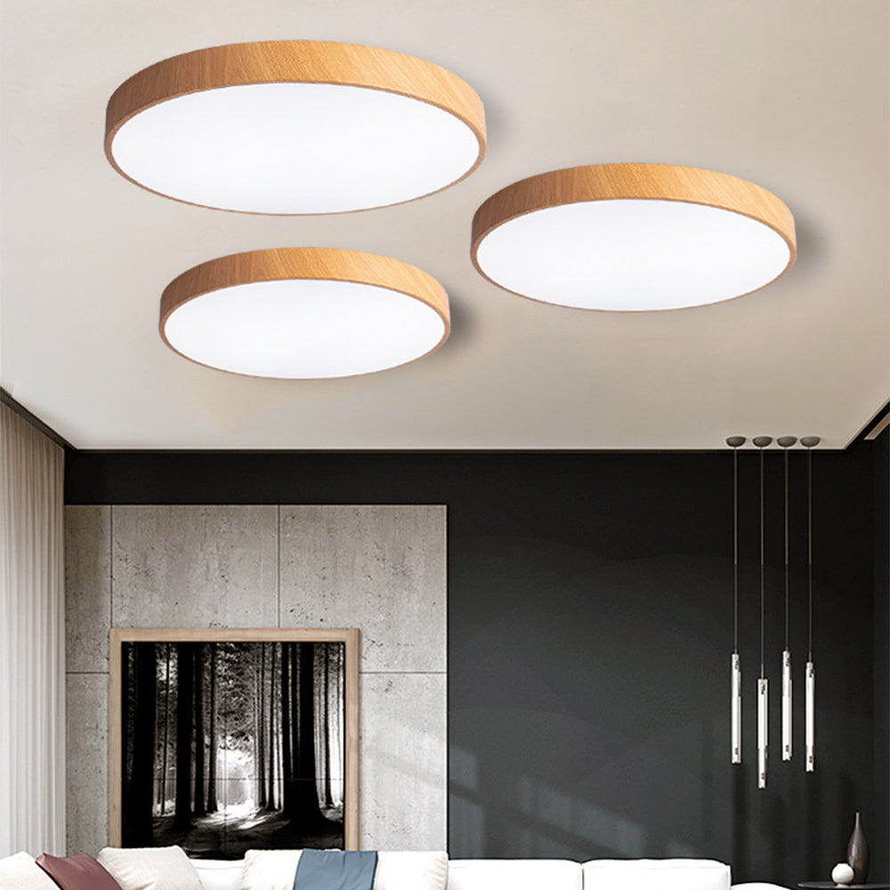 Lian – Plafonnier LED en aspect bois
