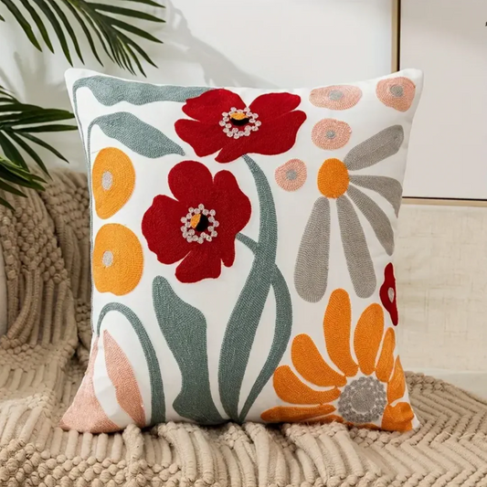 Fleur – Housse de coussin au style pastoral