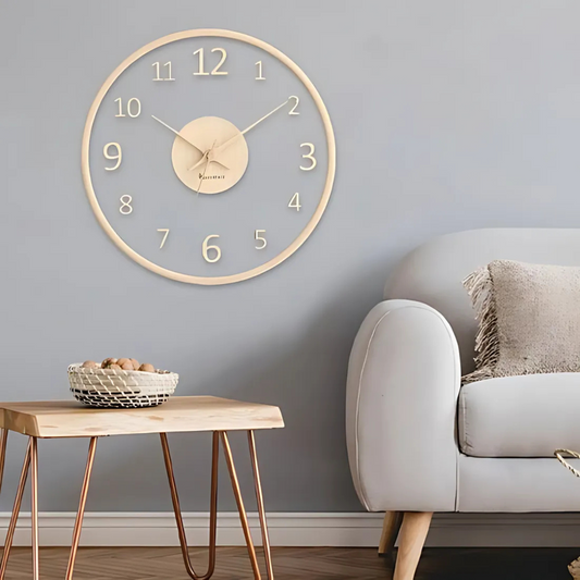 Jasmin – Horloge murale en bois et verre