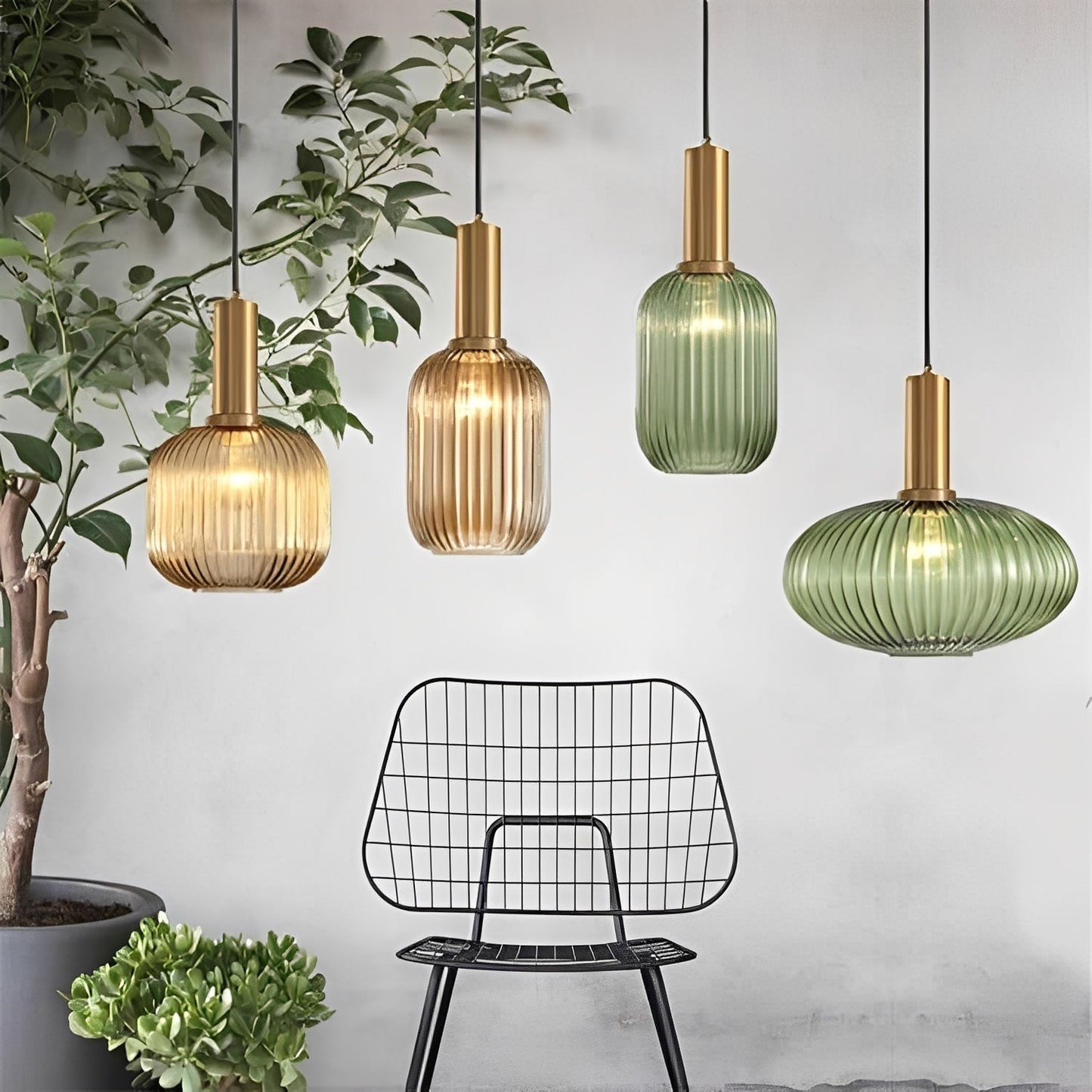Serava – Suspension rétro en verre