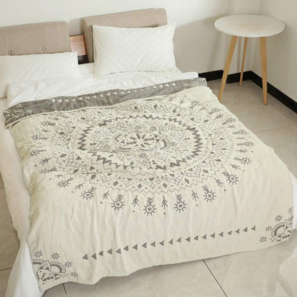 Malte – Couverture de jour avec motif beige et gris