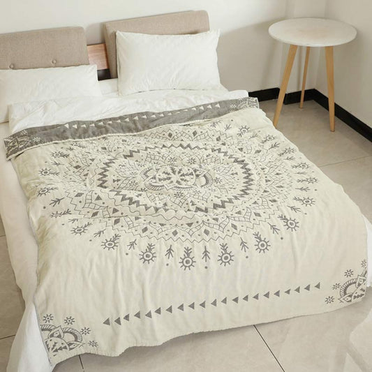 Malte – Couverture de jour avec motif beige et gris