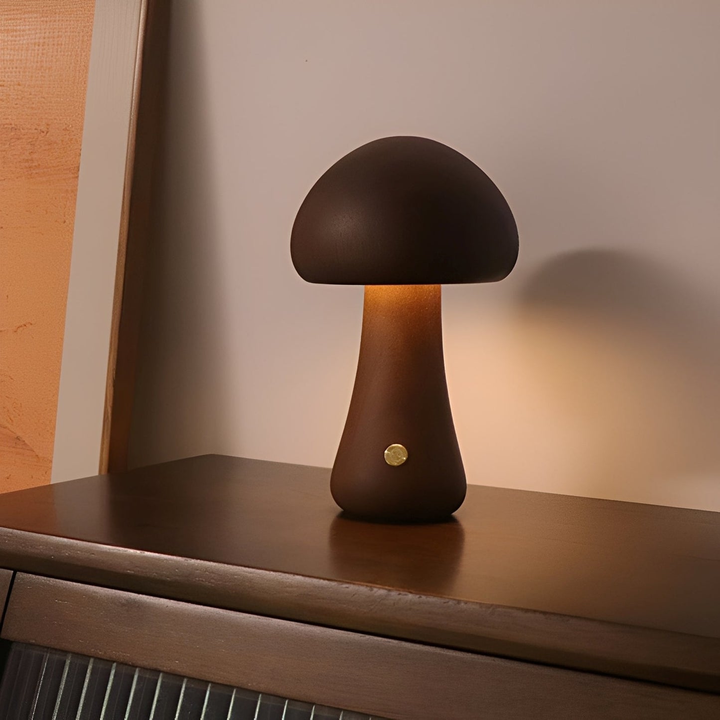 Grace – Lampe de chevet LED en forme de champignon en bois