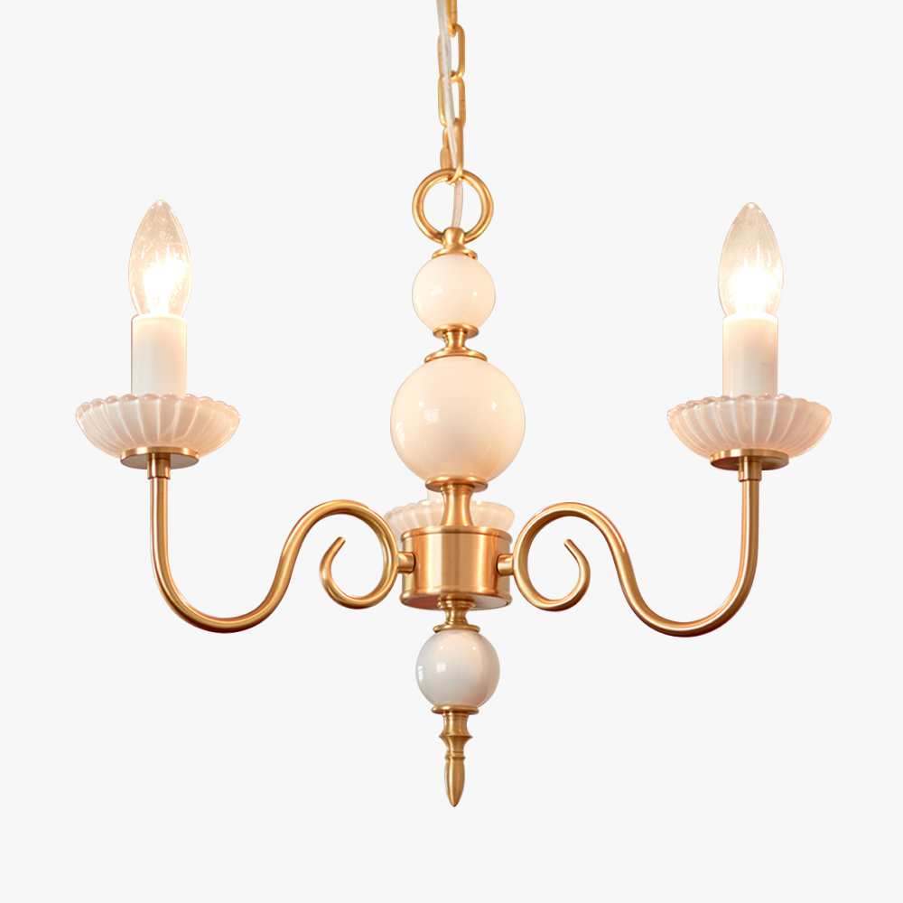 Alaric – Lustre rétro américain en verre crème