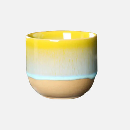 Tasse en céramique à glaçure arc-en-ciel – Pour des matins hauts en couleur