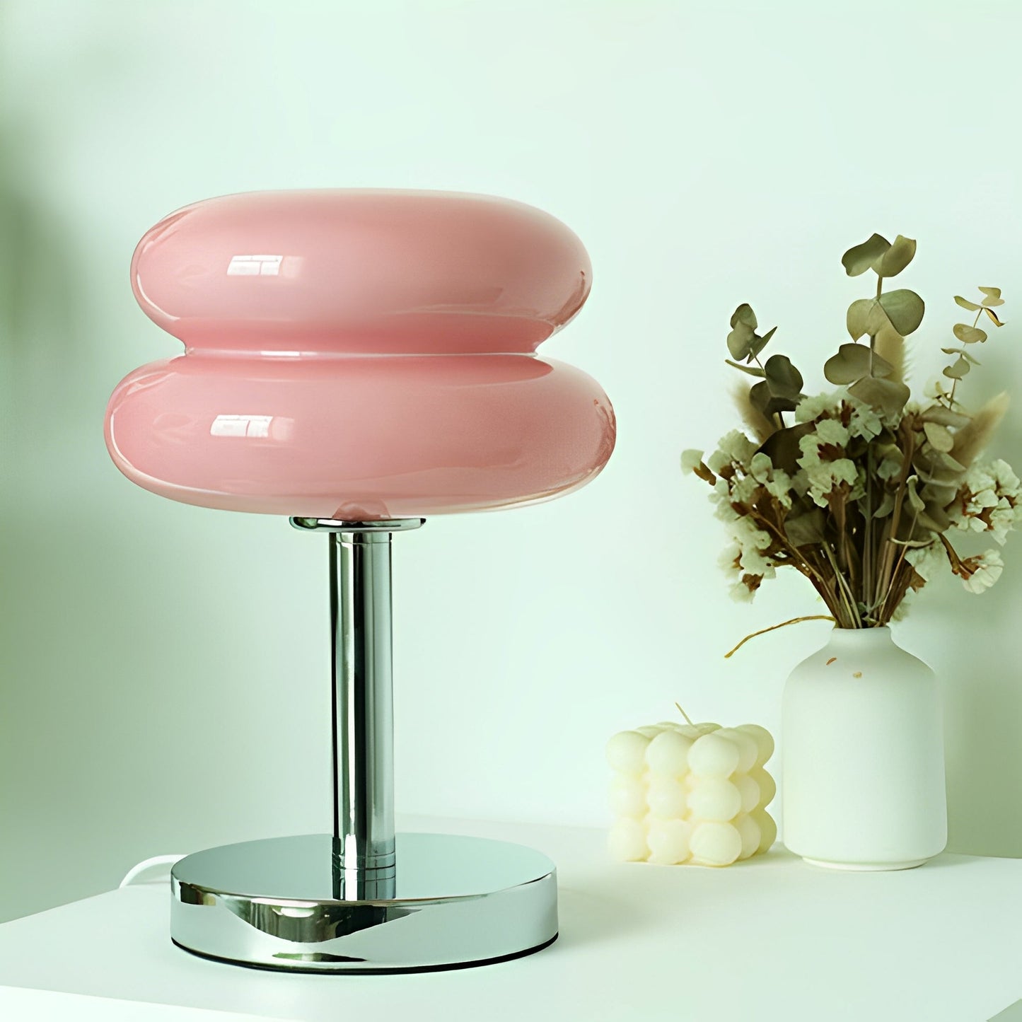 Miyu – Lampe en verre décorative style crème