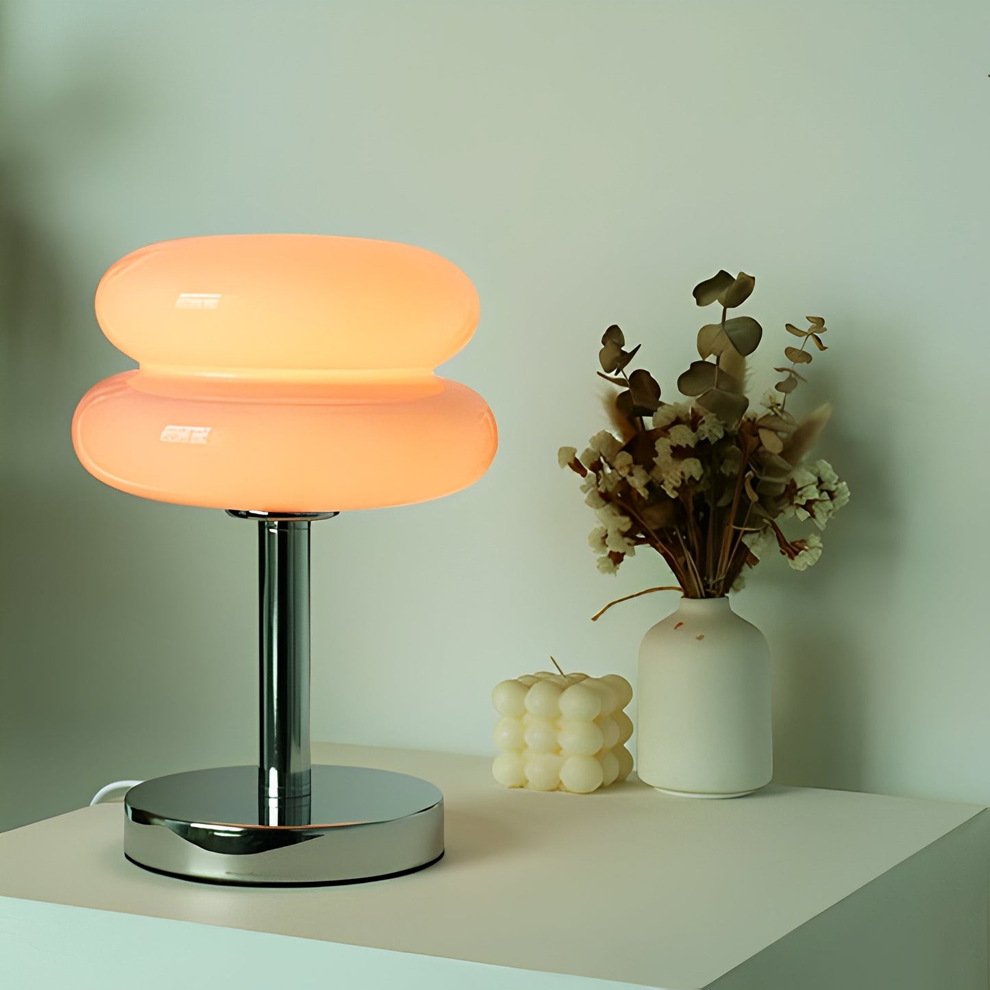 Miyu – Lampe en verre décorative style crème