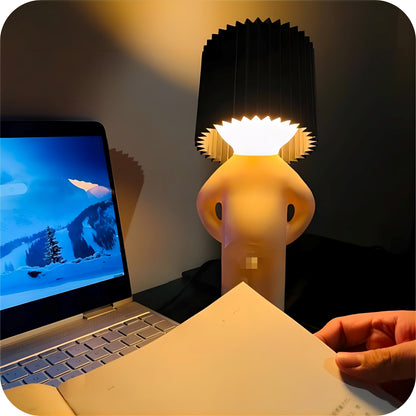 Neil – Lampe de nuit avec figure de garçon & lumière rétro chaude