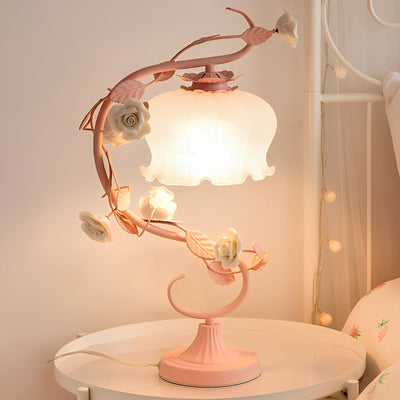 Amélie – Lampe de Table Roses-Fleurs