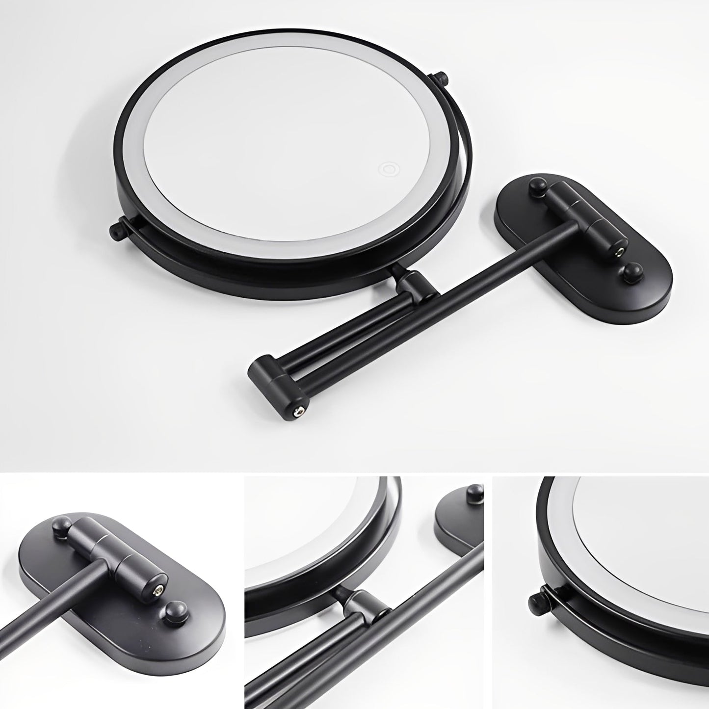 Lunara – Miroir suspendu avec lumière & agrandissement double face