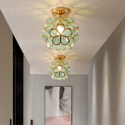 Plafonnier Pétale – Verre fleuri pour entrée ou couloir