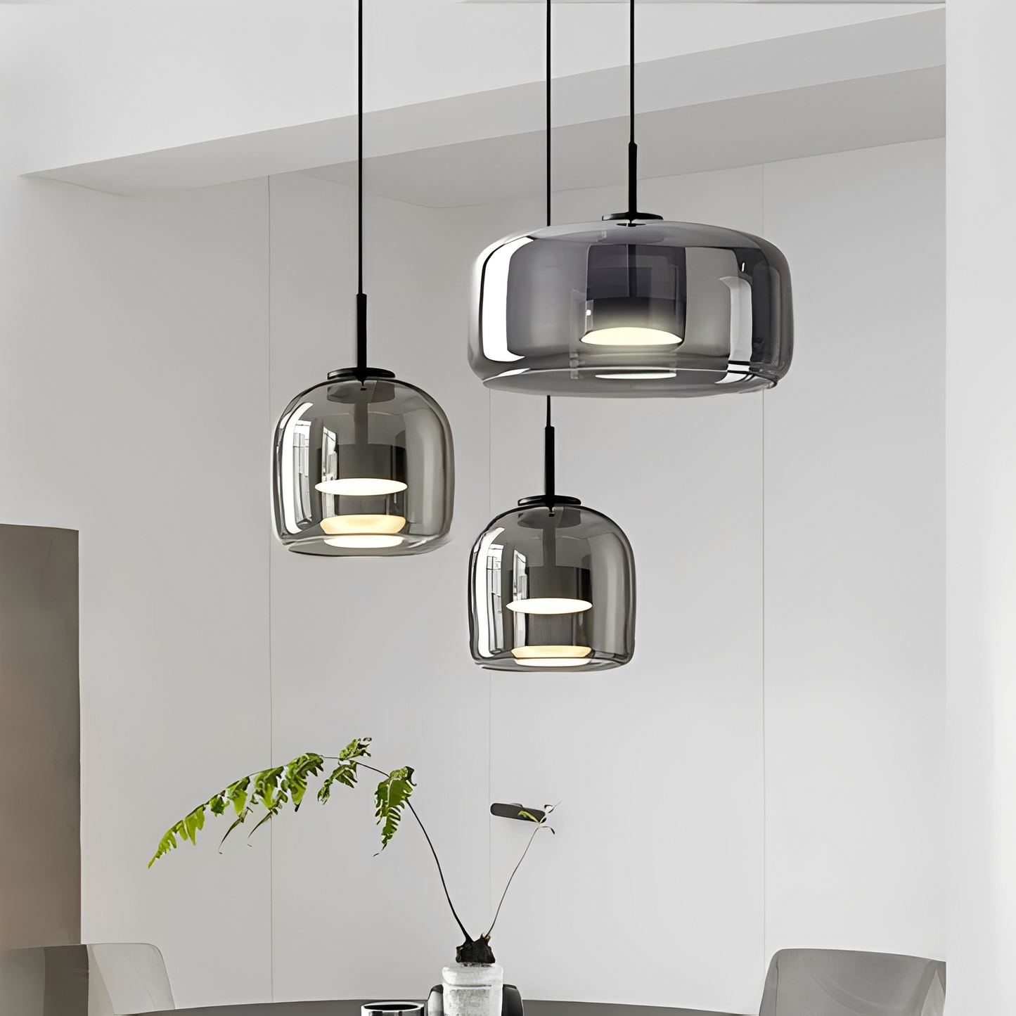 Renzo – Lampe pendante en verre cuivre italien