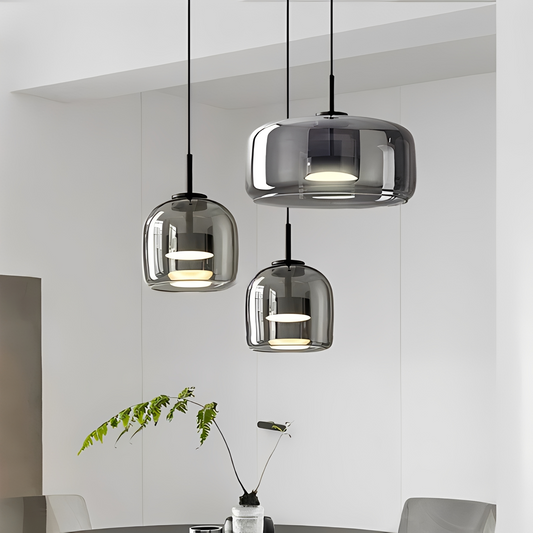 Renzo – Lampe pendante en verre cuivre italien