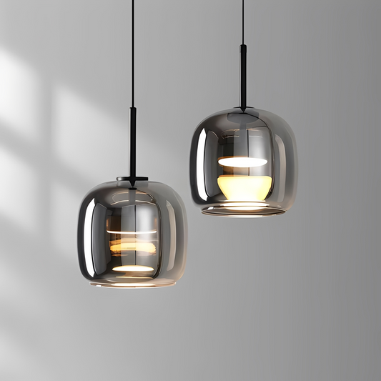 Renzo – Lampe pendante en verre cuivre italien