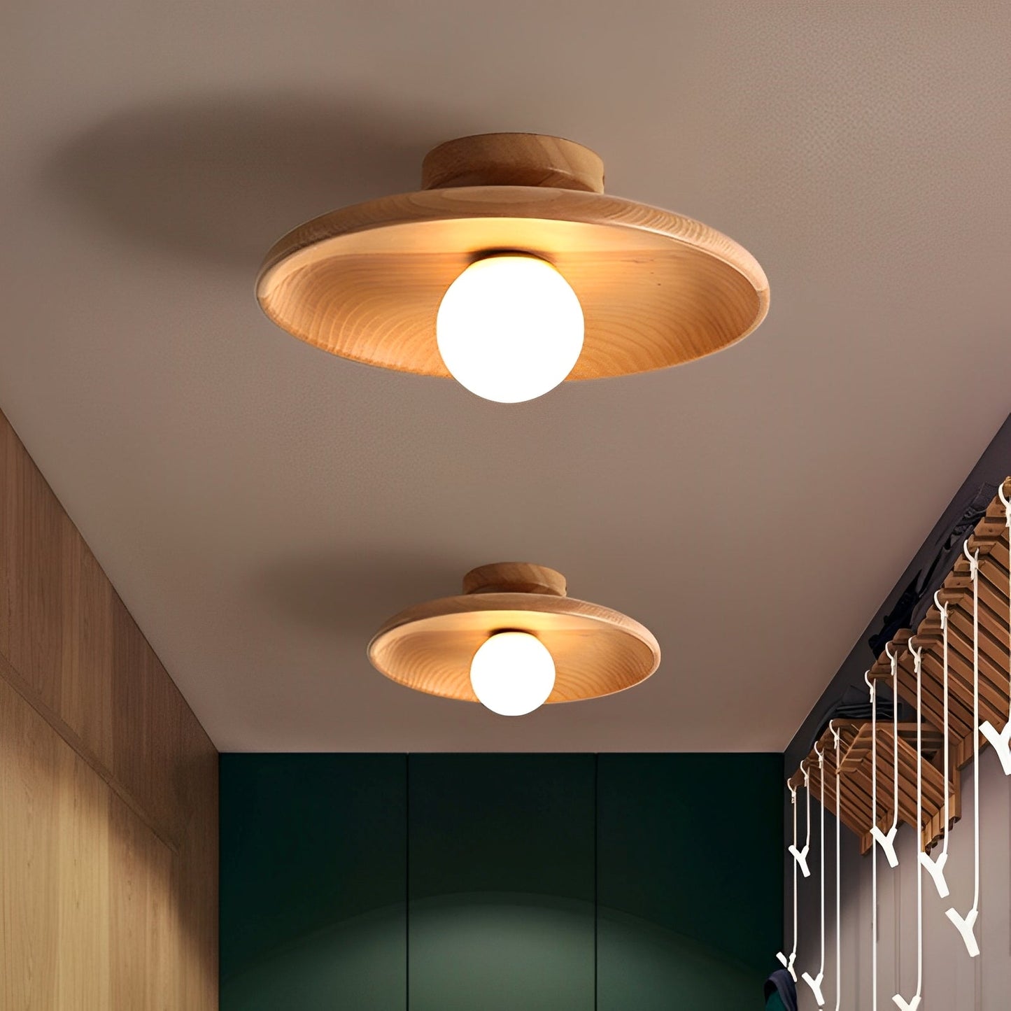Miyu – Lampe de plafond en bois japonaise
